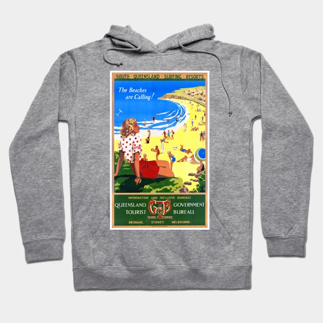 Vintage Travel Poster South Queensland Australia Hoodie by vintagetreasure